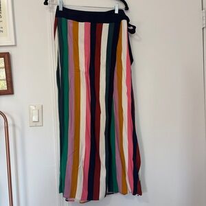 Boden Striped Wrap Skirt